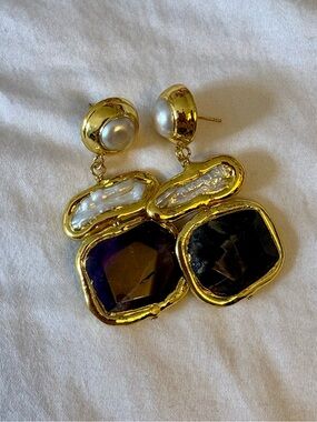 Amethyst and Pearl Earrings